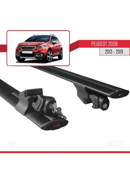 Peugeot 2008 (A94) 2013-2019 Arası ile Uyumlu Hook Model Ara Atkı Tavan Barı Siyah 2 Adet indirimleri
