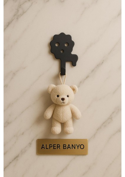 Aslan Figürlü Yapışkanlı Banyo ,mutfak Askılık - Çocuk Odası Için Sevimli ve Pratik Duvar Askısı