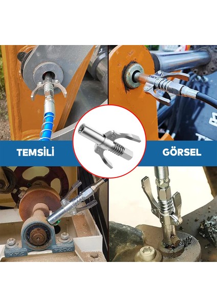 Mandallı Gres Pompası Ucu Memesi El Tipi Manuel Yağlama Bakım Gres Tabancası Kuplörü 9 cm Uç