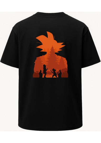 Oversize Goku Evrimi Dragon Ball Baskılı Unisex Tişört