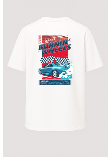 Oversize Tokyo City Drift Araba Baskılı Unisex Tişört