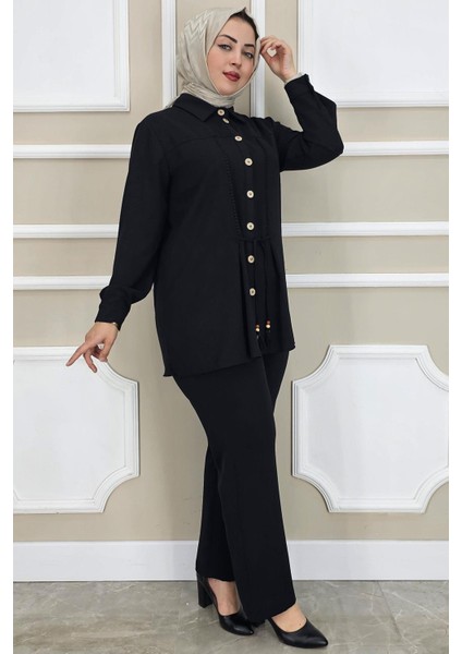 Kadın Dantel Şerit Detaylı Tesettür Takım