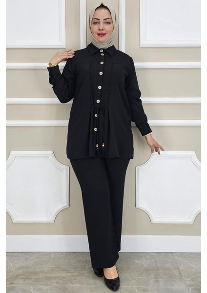 Kadın Dantel Şerit Detaylı Tesettür Takım modelleri