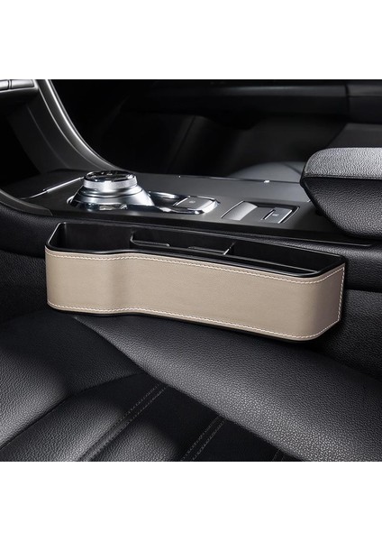 Sürücü Tarafı Telefon Içecek Kutusu Tutucu Koltuk Boşluğu Düzenleyici - Bej / Deri Malzeme