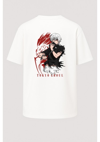 Oversize Tokyo Ghoul Baskılı Unisex Tişört