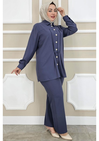 Kadın Dantel Şerit Detaylı Tesettür Takım