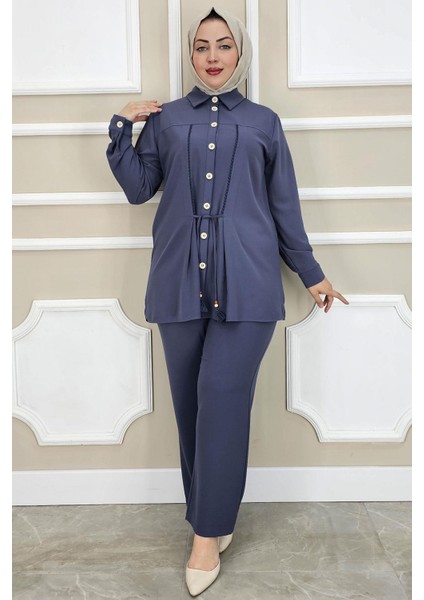 Kadın Dantel Şerit Detaylı Tesettür Takım modelleri