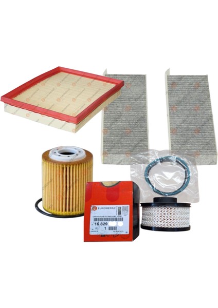 Citroen C5 Aircros Euro6 1.5 Dizel Periyodik Filtre Bakım Seti Eurorepar Psa Orjinal