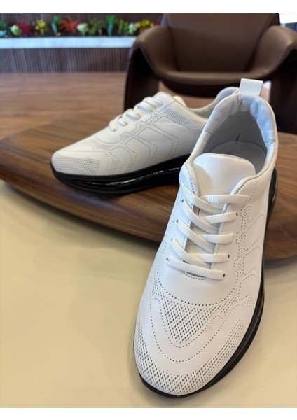 1078 Beyaz Hakiki Deri Erkek Sneakers - Erkek Spor Ayakkabı modelleri