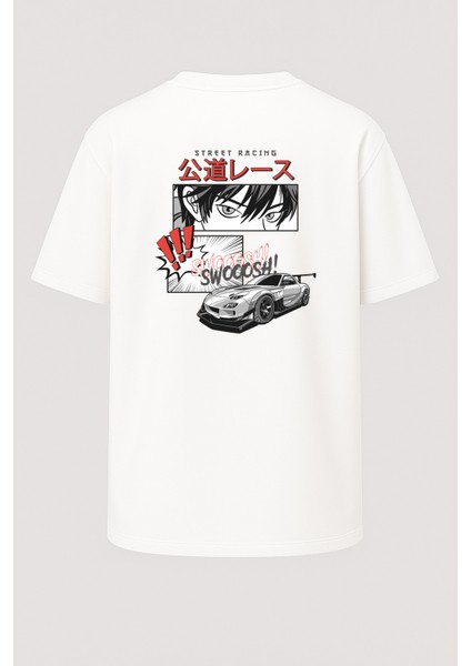 Oversize Street Racing Sokak Yarışı Baskılı Unisex Tişört