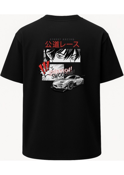 Oversize Street Racing Sokak Yarışı Baskılı Unisex Tişört
