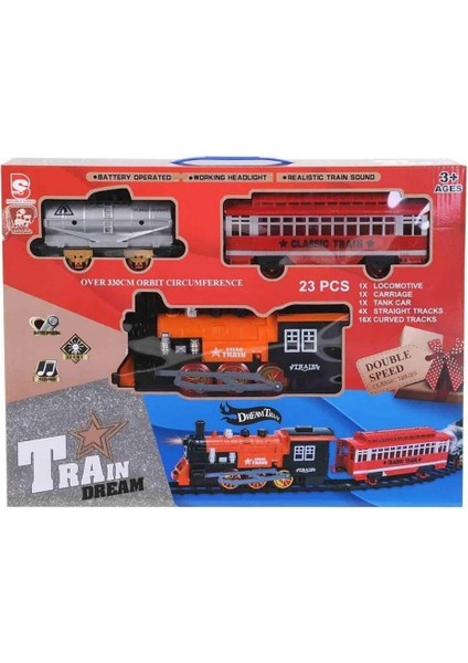 Dream Train Sesli Pilli Duman Atan Tren Seti 23 Parça