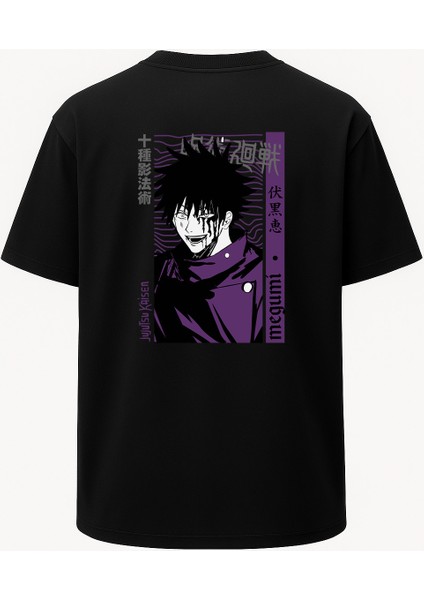 Oversize Megumi Jujutsu Kaisen Baskılı Unisex Tişört