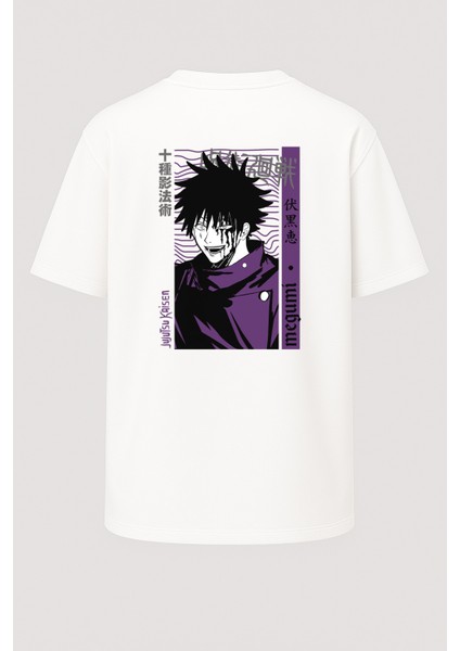 Oversize Megumi Jujutsu Kaisen Baskılı Unisex Tişört