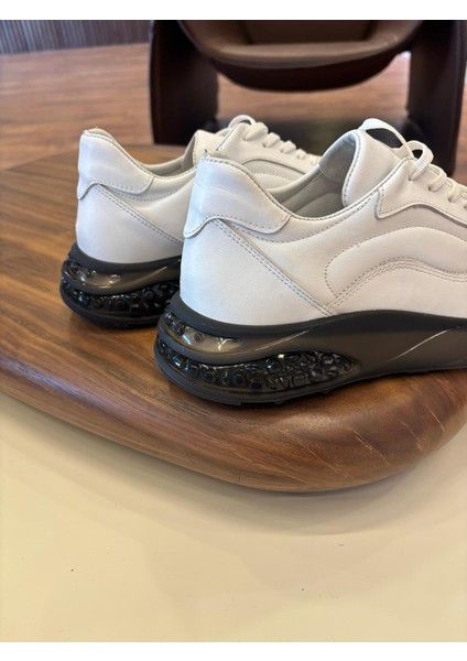 1042 Beyaz Cilt Hakiki Deri Erkek Sneakers - Erkek Spor Ayakkabı modelleri