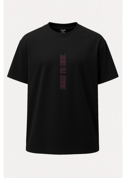 Oversize Born To Ride New York 33 Spor Araba Baskılı Unisex Tişört