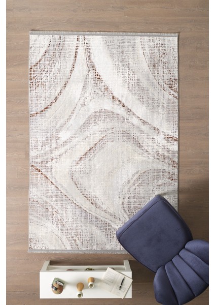 Saçaklı Salon Oturma Odası Halısı Yumuşak Polyester Pamuk Taban Modern ve Klasik Desenli Halı Terra