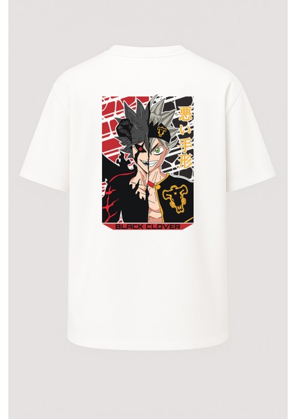 Oversize Black Clover Baskılı Unisex Tişört