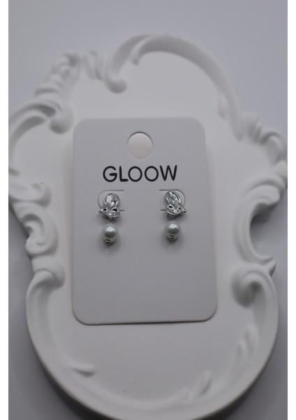 Kadın Küpe 2 cm Yatay Kalp Sallantı Inci Küpe