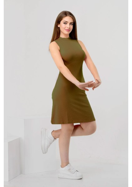 Yazlık Sırt Dekolteli Kadın Kısa Elbise