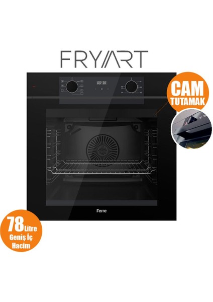 Steamart-Fryart-Sılentart Serisi Siyah Set (SC405-WFA + QEP63CS +D080-SA ) - Döküm Izgara / 65 cm Ocak