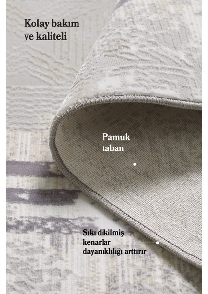 Saçaklı Salon Oturma Odası Halısı Yumuşak Polyester Pamuk Taban Modern ve Klasik Desenli Halı Mavi