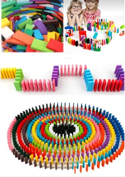 Ahşap Domino Taşları 100 Parça Renkli Eğitici Oyuncak Domino fiyatları