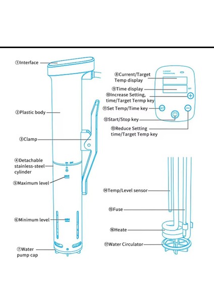 Sous Vide MZJ-01 Wifi Ocak Daldırma Sirkülatör, Sıcaklık Süresi ve Dokunmatik Kontrol, Çok Amaçlı Pişirici indirimleri