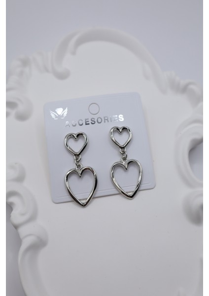 Kadın Küpe 4 cm Ikili Sallantı Love Bombing Küpe