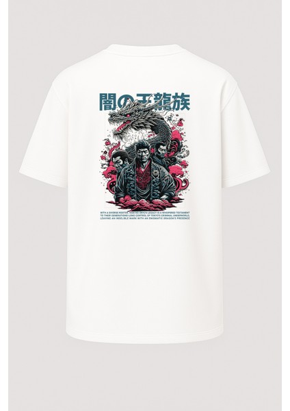 Oversize The Dark Dragon Ejderha Baskılı Unisex Tişört