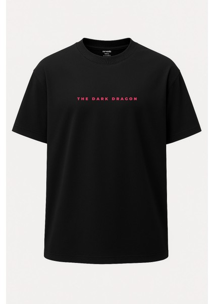 Oversize The Dark Dragon Ejderha Baskılı Unisex Tişört