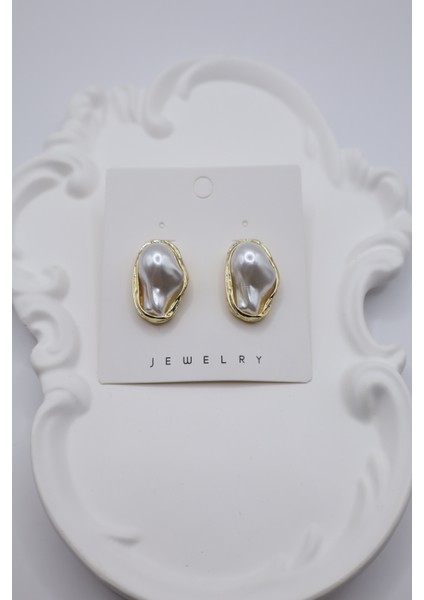 Kadın Küpe Ithal Zirkon Barok Su Incisi Kararmaz Küpe