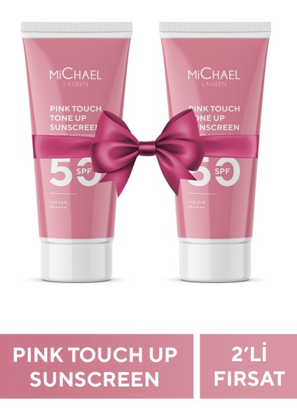 Pink Touch Spf 50+ Pembe Yüz Güneş Kremi 2li Set Pa++++ 50 ml