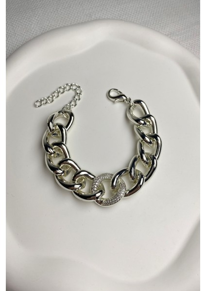 Kadın Bileklik Geçme Zincir Zirkon Taş Zincir Detay Bileklik