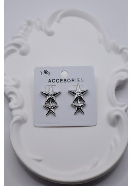 Kadın Küpe Yıldız Sallantı 3cm Küpe