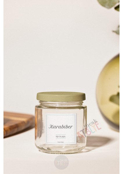 Baharat - Bakliyat - Kuruyemiş Kavanoz Etiketi - Suya Dayanıklı Sticker Model. Fındık