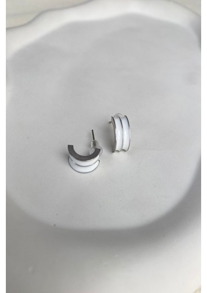 Kadın Küpe Ikili Şerit Küçük Renk Detay Küpe