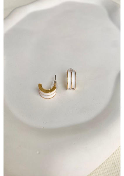 Kadın Küpe Ikili Şerit Küçük Renk Detay Küpe modelleri