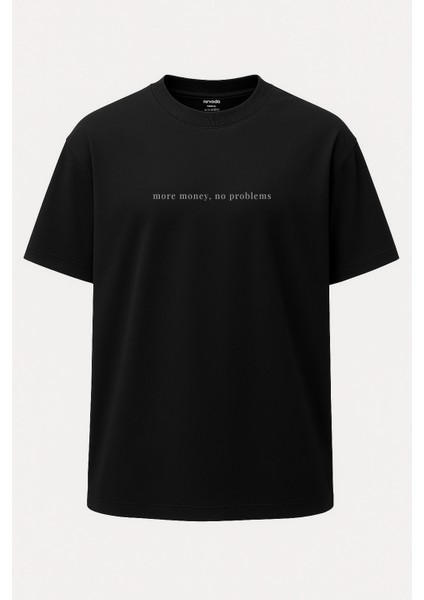 Oversize No Money No Funny Baskılı Unisex Tişört