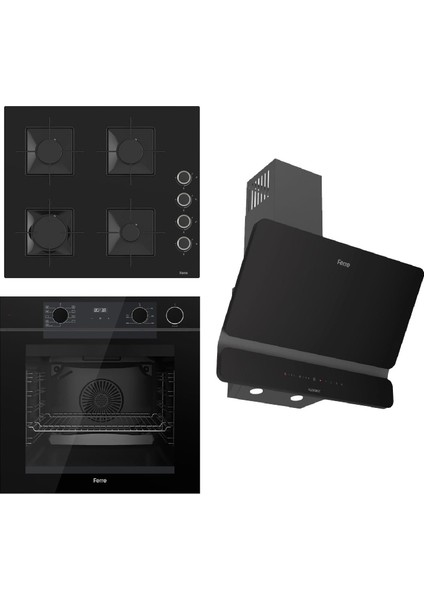 Steamart-Fryart-Sılentart Serisi Siyah Set (SS205 + QEP64CS +D080-SA ) - Emaye Izgara