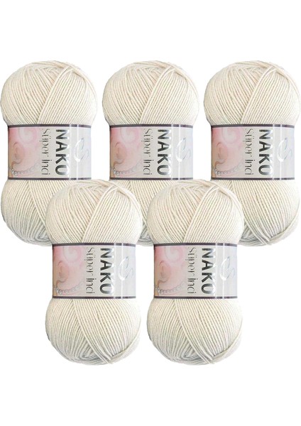 Super Inci Örgü Ipliği 5’li Paket – 100G x 5 – %25 Yün %75 Premium Akrilik – 260M – Hırka, Şal, Kazak ve Aksesuarlar Için Yumuşak Kışlık Iplik