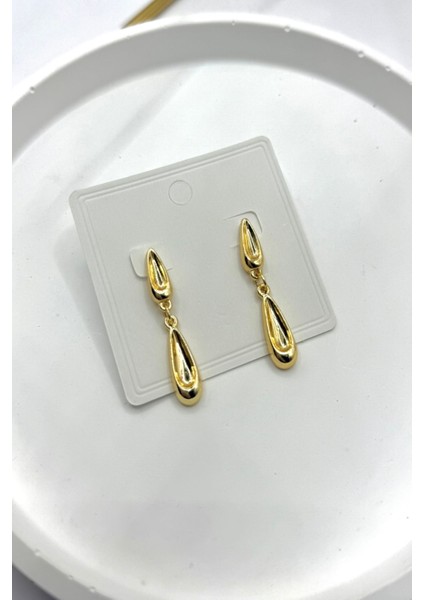 Kadın Küpe 3 cm Iki Damla Sallantı Küpe