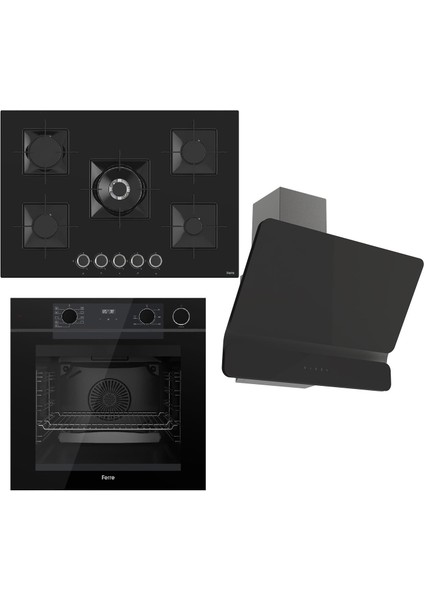 Steamart-Fryart Serisi Siyah Set (SS035 + QEP64CS +D080 ) - Emaye Izgara
