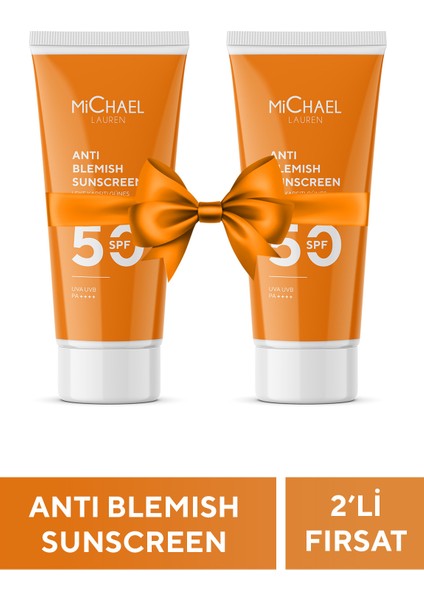 Leke Karşıtı Nemlendirici Tüm Ciltler Için Güneş Kremi 2li Set SPF50+ Pa++++50 ml
