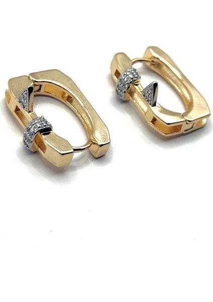 Kadın Küpe Ithal Özel Seri Zirkon Üçgen Diken Model Dikdörtgen Kararmaz Halka Küpe fiyatları