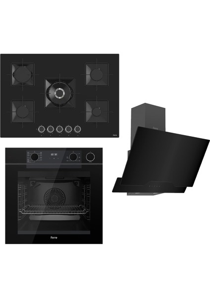 Steamart-Fryart Serisi Siyah Set (SS035 + QEP64CS +D063 ) - Emaye Izgara