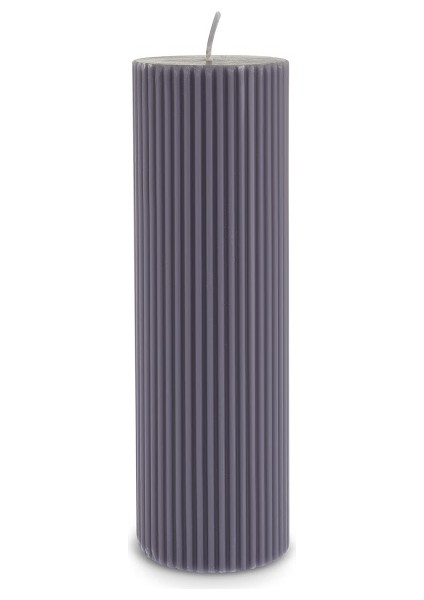 Striped Tırtıklı Sütun Mum 20 cm Antrasit fırsatları
