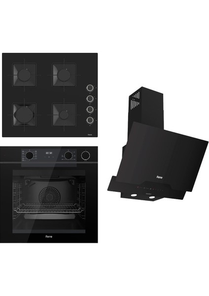 Steamart-Fryart-Sılentart Serisi Siyah Set (SS205 + QEP64CS +D063-SA ) - Emaye Izgara