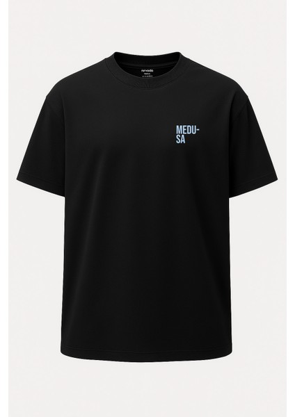 Oversize Mavi Medusa Baskılı Unisex Tişört fiyatları