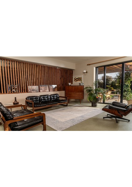 Gallery A0242 Mavi Uzun Ömürlü Yumuşak Dokulu Salon Mutfak Koridor Oturma Odası Yolluk Halı